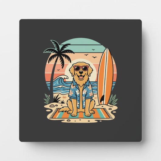 Surf Hound Retro Strand Zomer Fotoplaat (Voorkant)