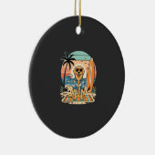 Surf Hound Retro Strand Zomer Keramisch Ornament (Rechts)