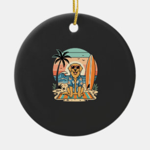 Surf Hound Retro Strand Zomer Keramisch Ornament