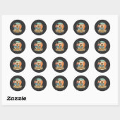 Surf Hound Retro Strand Zomer Ronde Sticker (Vel)