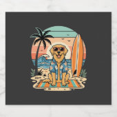 Surf Hound Retro Strand Zomer Sparkling Wijnetiket (Enkel label)
