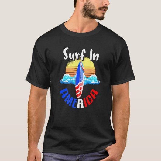 Surf in Amerikaanse overzeese staten T-shirt (Voorkant)