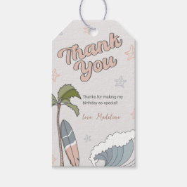 Surf in de oceaan Birthday Dank u Label Cadeaulabel