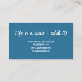 Surf Instructeur Surfing Lessons Big Ocean Wave Visitekaartje (Achterkant)