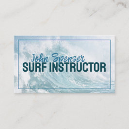 Surf Instructeur Surfing Lessons Big Ocean Wave Visitekaartje