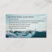 Surf Instructor | Actieve sport op surfbord Visitekaartje (Achterkant)