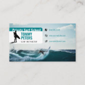 Surf Instructor | Actieve sport op surfbord Visitekaartje (Voorkant)