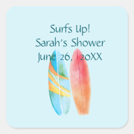 Surf is blauw vierkante sticker