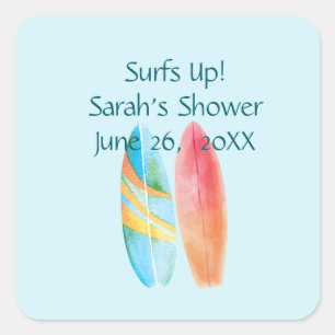 Surf is blauw vierkante sticker