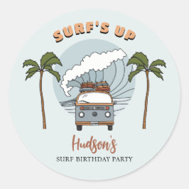 Surf is jarig ronde sticker