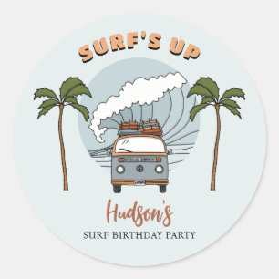 Surf is jarig ronde sticker