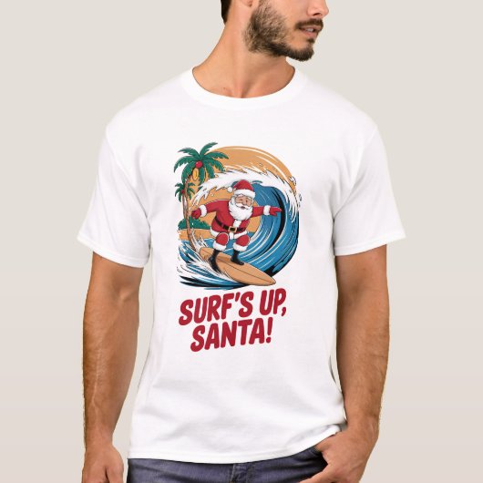 Surf is kerstmis t-shirt (Voorkant)