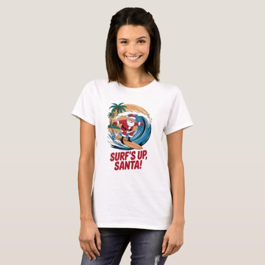 Surf is kerstmis t-shirt (Voorkant volledig)
