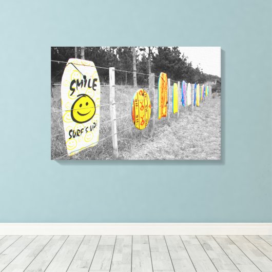 SURF IS OMHOOG! 16x24 Canvas Afdruk (Insitu (Houten vloer))