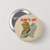 Surf is omhoog! Knoop Ronde Button 5,7 Cm (Voorkant /achterkant)