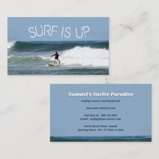 Surf is omhoog visitekaartje (Voorkant / Achterkant)