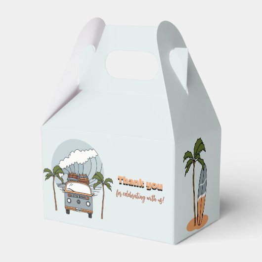 Surf is op de grote één Surf eerste verjaardag Bedankdoosjes (Achterkant)