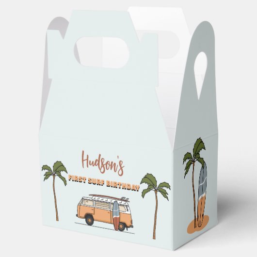 Surf is op de grote één Surf eerste verjaardag Bedankdoosjes (Geopend)
