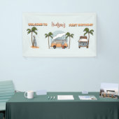 Surf is op de grote één Surf eerste verjaardag Spandoek (Beurs)