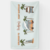 Surf is op de grote één Surf eerste verjaardag Spandoek (Verticaal)