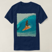 Surf Kat Kat Riding a Wave met Pizza Surf Boa T-shirt (Design voorkant)