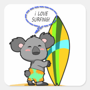 Surf Koala Beer Sticker