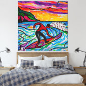 Surf kunst canvas afdruk (Insitu (Slaapkamer))