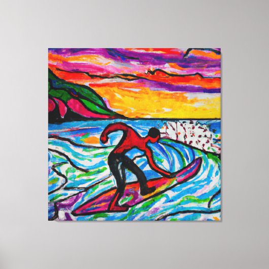 Surf kunst canvas afdruk (Voorkant)
