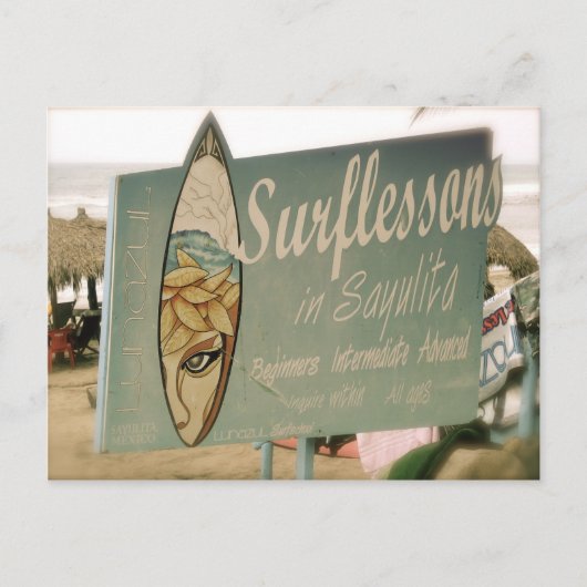 Surf Lessen Briefkaart (Voorkant)