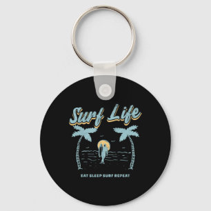 Surf Leven Eten Slapen Surf Herhaal Surfing Surfer Sleutelhanger