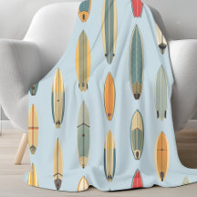 Surf Leven | Retro Kust Blauwe Surfplank Print