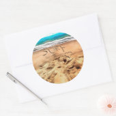 Surf Liefde. Ronde Sticker (Envelop)