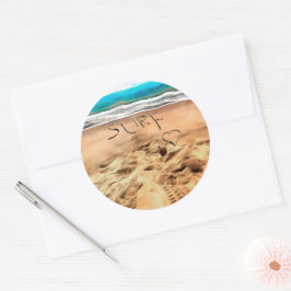 Surf Liefde. Ronde Sticker
