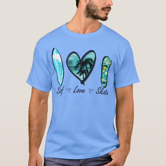 surf liefde skate cadeau t-shirt (Voorkant)