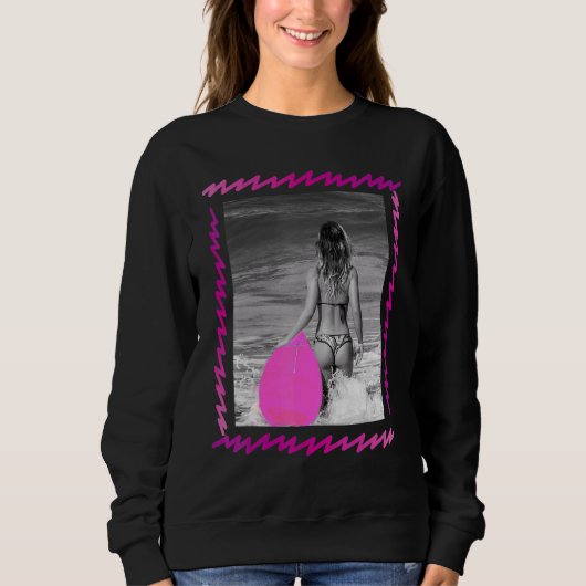 Surf Life Babe 80s Retro  Stijl Graphics Trui (Voorkant)