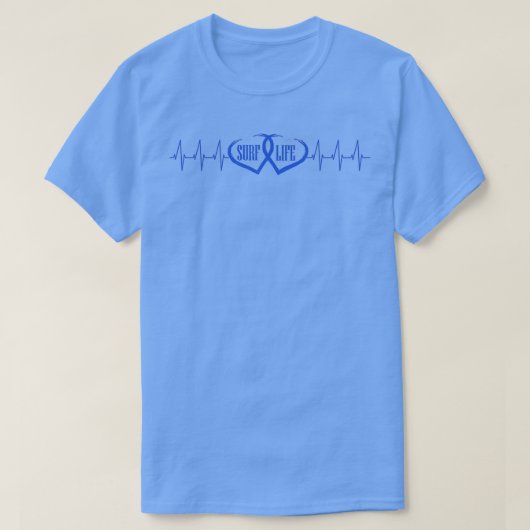 Surf Life Blue-tekstontwerp T-shirt (Design voorkant)