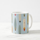 Surf Life | Retro Coastal Blue Surfboard Graphic Koffiemok (Voorkant rechts)