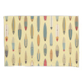 Surf Life | Retro Coastal Surfboard Print Yellow Kussensloop (Voorkant)