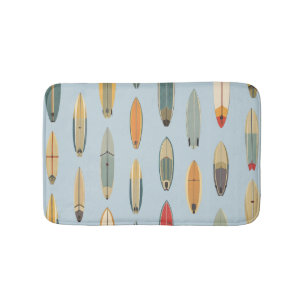Surf Life   Retro Kust Blauwe Surfplank Grafisch O Badmat