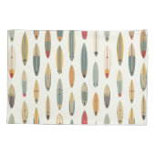 Surf Life - Retro Kust Blauwe Surfplank Print Kussensloop (Achterkant)