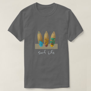 Surf Life slogan Retro surfboard trio Summer T-shirt