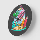 Surf Like a Mingo! Acrylic Wall Clock Ronde Klok (Hoek)