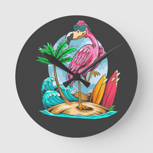 Surf Like a Mingo! Acrylic Wall Clock Ronde Klok (Voorkant)