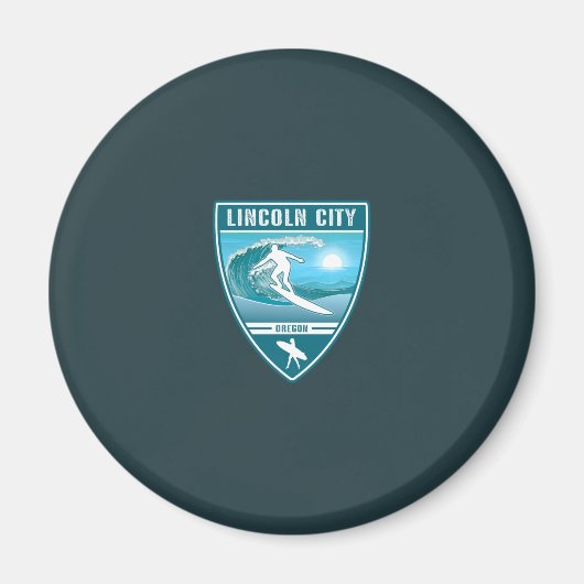 Surf Lincoln City Oregon Magneet (Voorkant)
