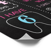 Surf Luau Summer 1st Birthday Party tekenmeisje Poster (Hoek)