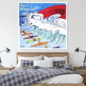 Surf Magnet canvasprint Canvas Afdruk (Insitu (Slaapkamer))