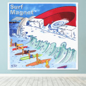 Surf Magnet canvasprint Canvas Afdruk (Insitu (Houten vloer))