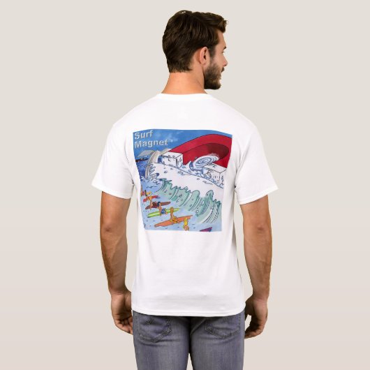 Surf Magnet heren witte T-shirt achterkant (Achterkant volledig)