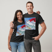Surf Magnet heren zwarte T-shirt (Unisex)