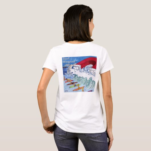 Surf Magnet vrouwen witte T-shirt achterkant (Achterkant volledig)